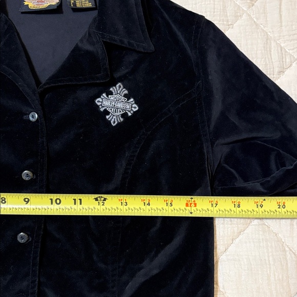 Harley-Davidson Black Velvet Women's Top Size Small - Picture 8 of 11